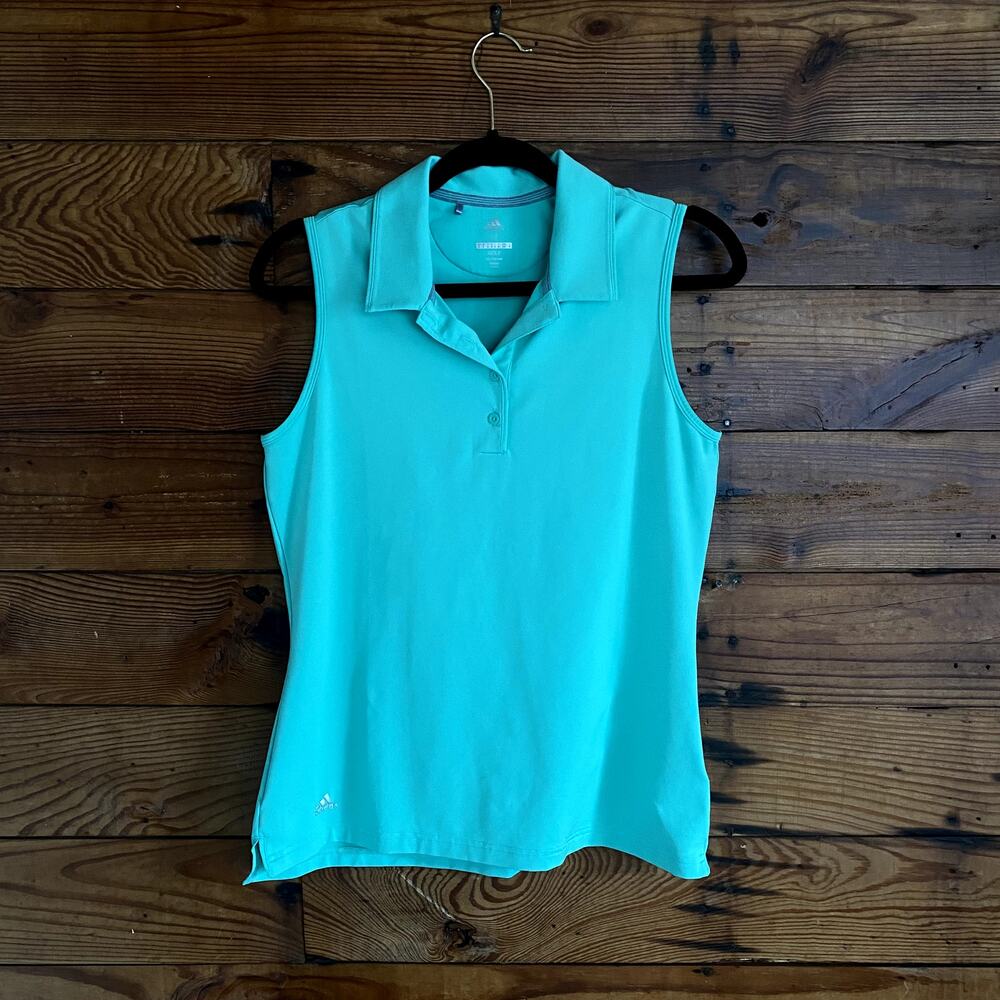 Adidas mint green collared golf tank top women's medium